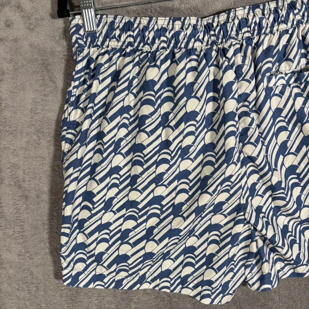Ted Baker London Salco Geometric Print Swim Shorts Blue White Mens Size 4 L